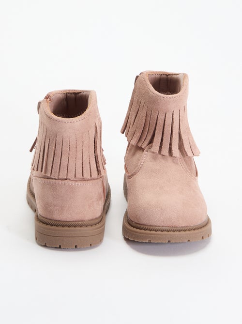 Boots en suédine avec franges - Kiabi