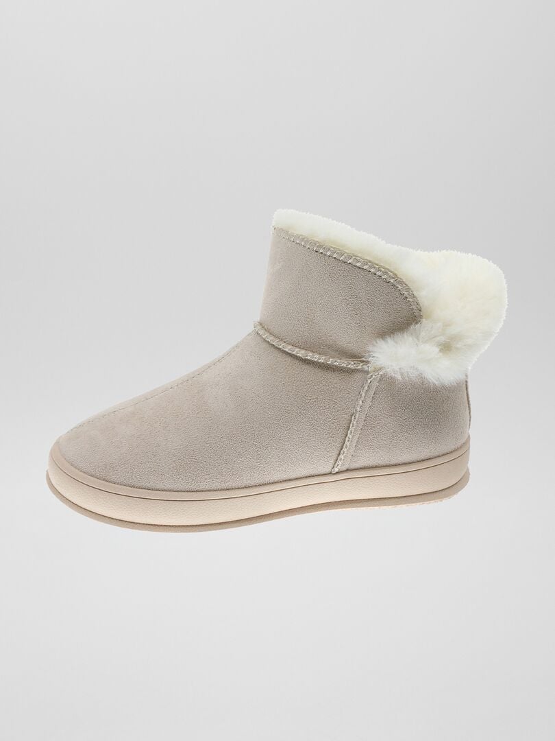 bottines suedine beige
