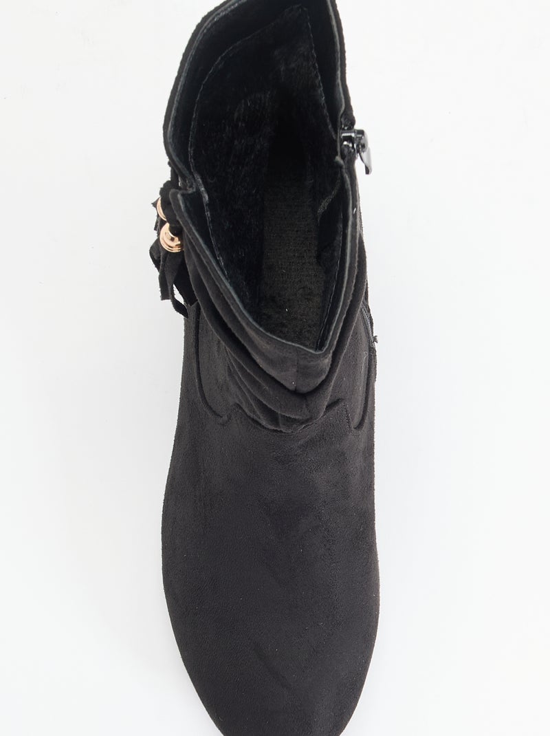 Boots en suédine Noir - Kiabi