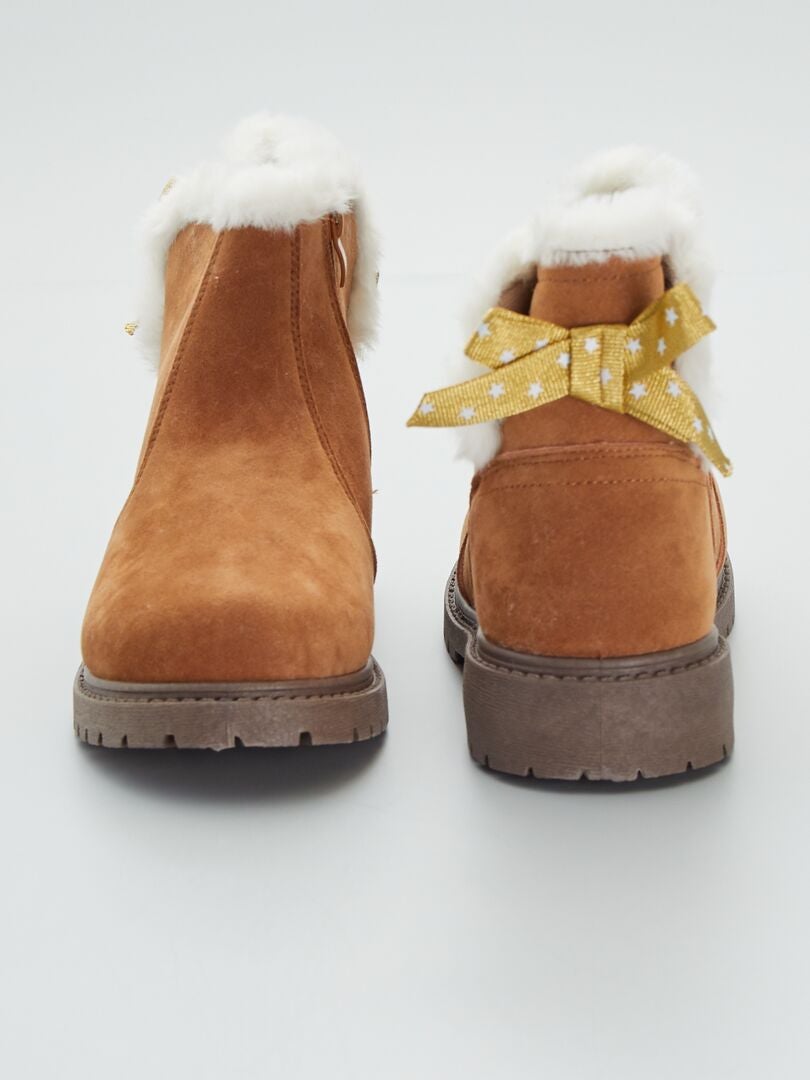 boots fourrées noeud