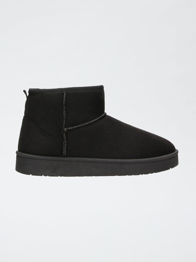 Boots fourrées en suédine Noir - Kiabi