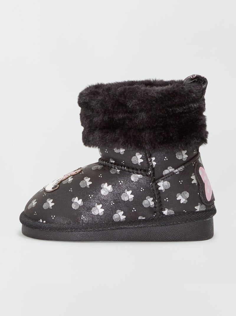 Boots fourrées 'Minnie Mouse' noir - Kiabi