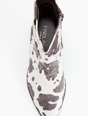 Boots in cowboylaarsstijl met imitatie koeienhuid