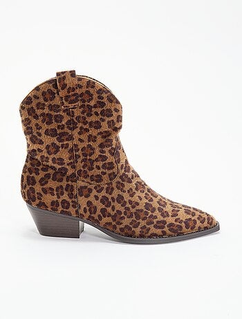 Boots in cowboylaarsstijl met imitatie koeienhuid