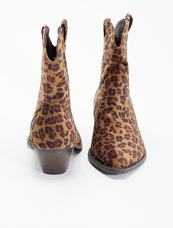 Boots in cowboylaarsstijl met imitatie koeienhuid