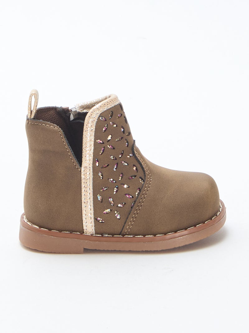 Boots in suèdine-look Bruin - Kiabi