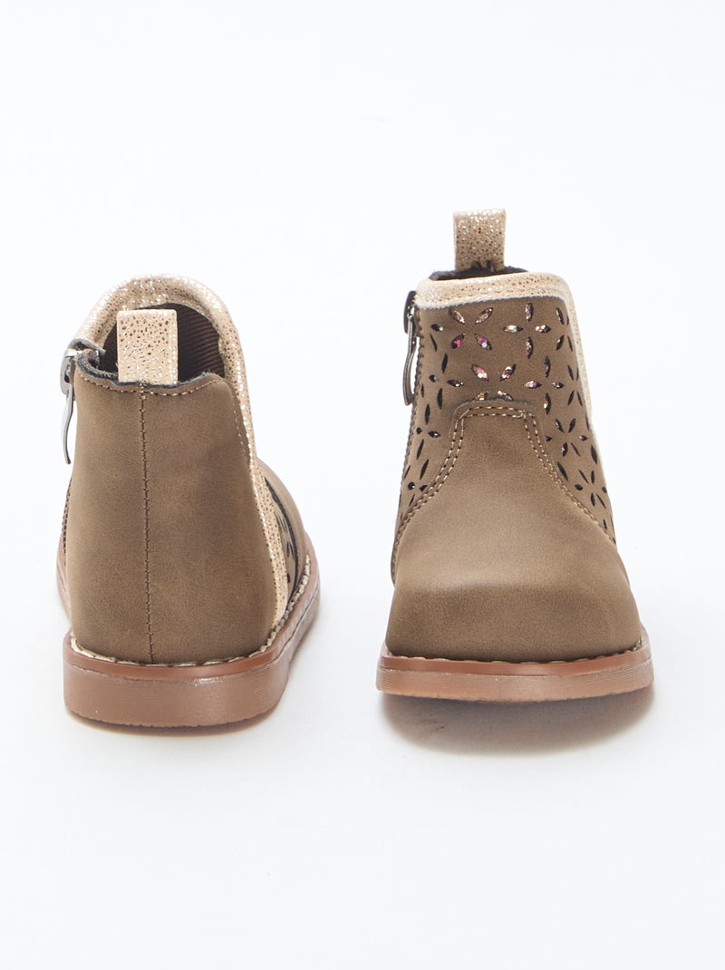 Boots in suèdine-look Bruin - Kiabi