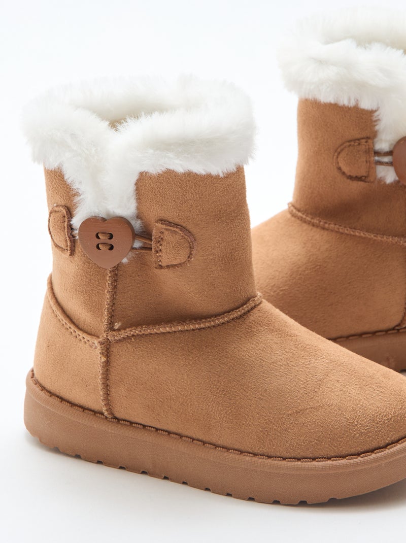 Boots intérieur chaud Rose - Kiabi