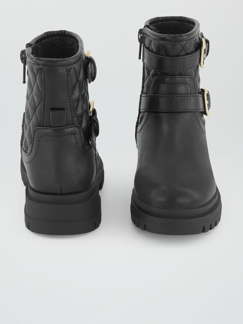 Boots matelassées noir - Kiabi