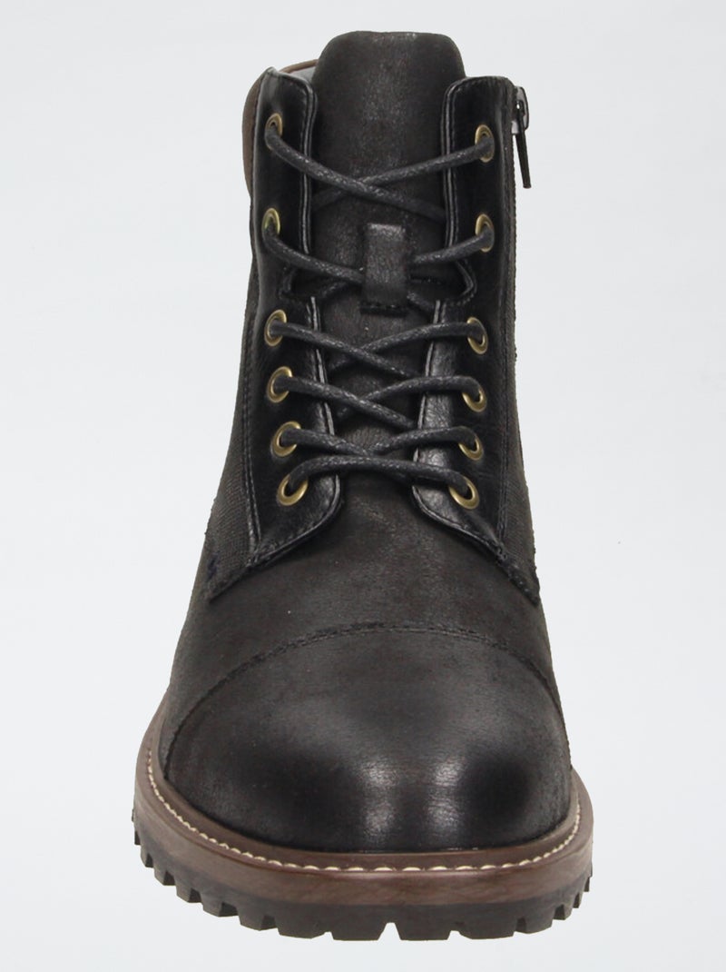 Boots met gekartelde zool Zwart - Kiabi