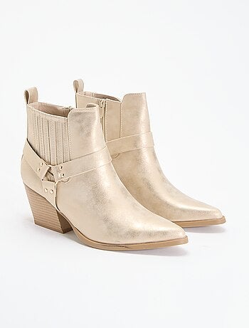 Boots met hak van imitatieleer