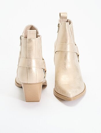 Boots met hak van imitatieleer