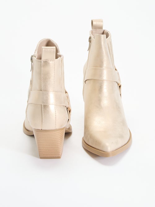 Boots met hak van imitatieleer - Kiabi