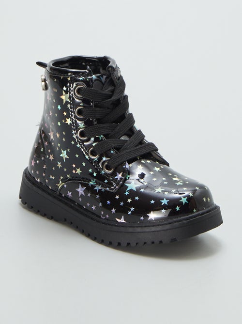 Boots met print in glanzend imitatieleer - Kiabi