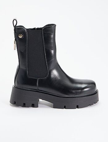 Boots mi-hautes en simili