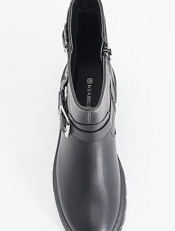 Boots motarde avec sangles fantaisies