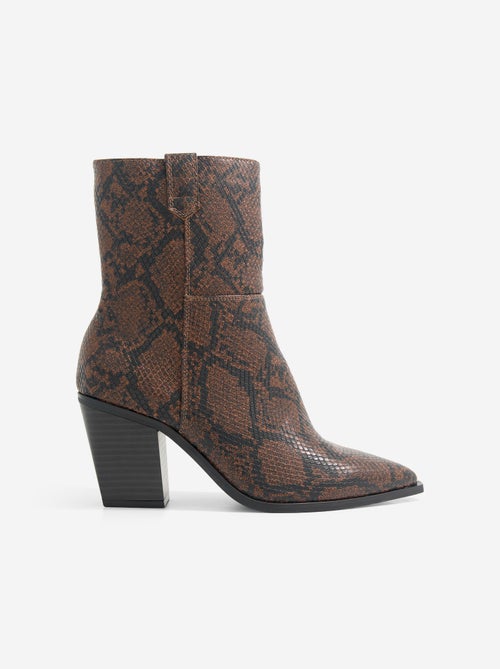 Boots style santiags imitation peau de serpent - Kiabi