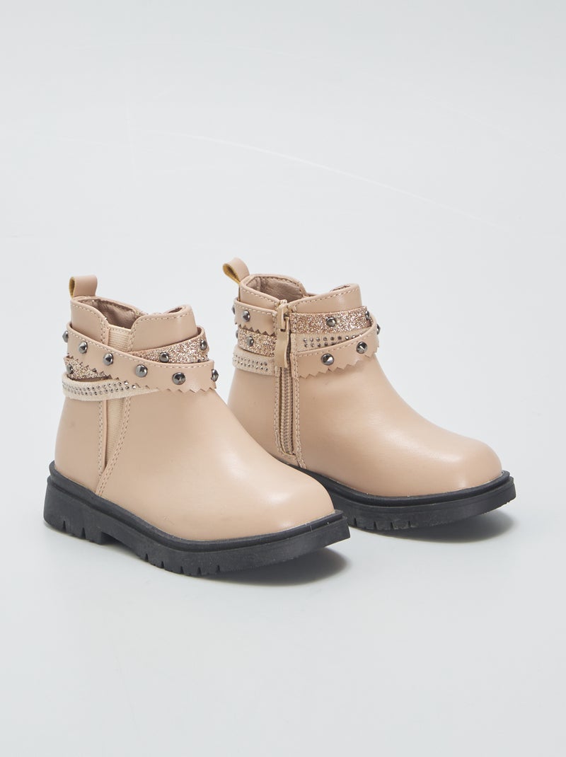 Boots type Chelsea Beige - Kiabi