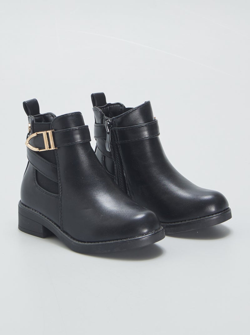 Boots type Chelsea noir - Kiabi