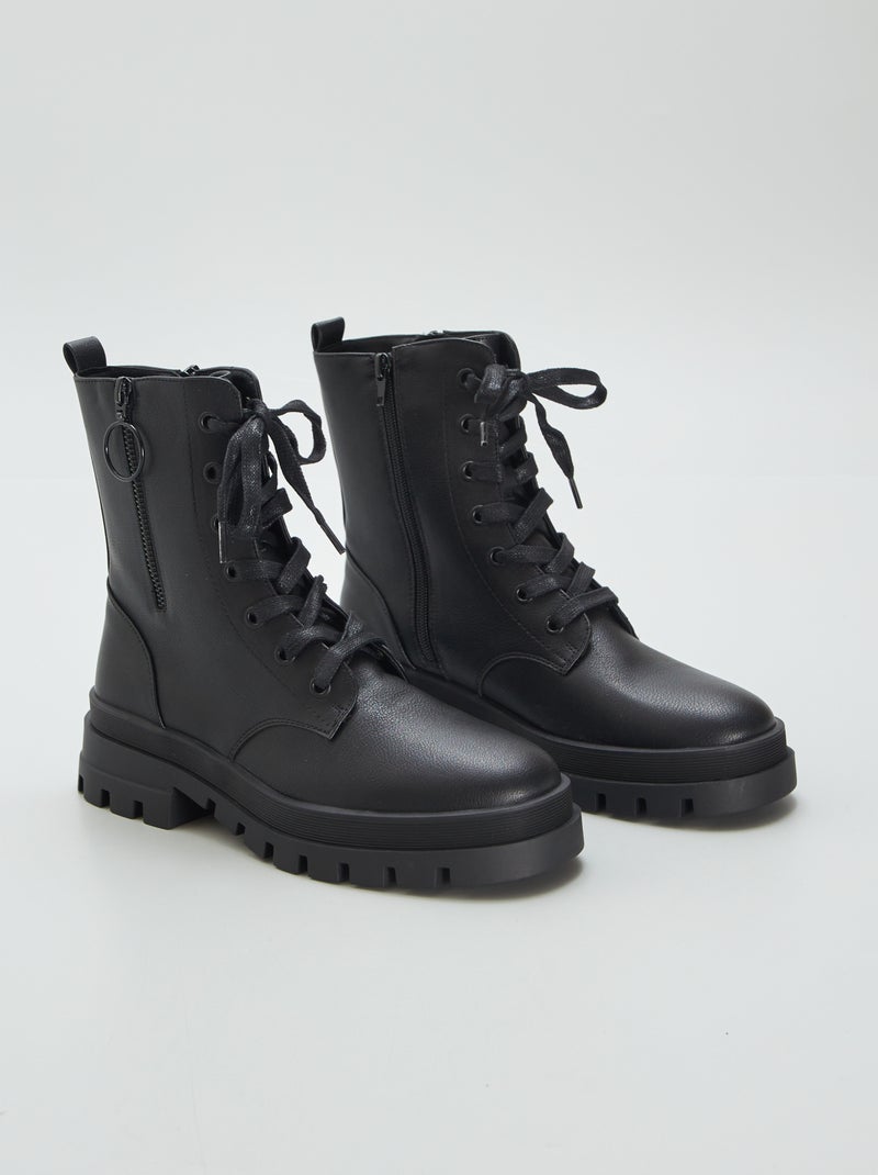 Boots type rangers Noir - Kiabi