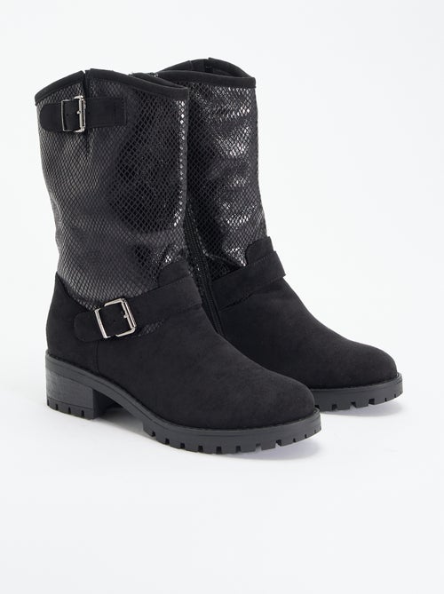 Boots van imitatieleer en suèdelook - Kiabi Boots van imitatieleer en suèdelook - Kiabi