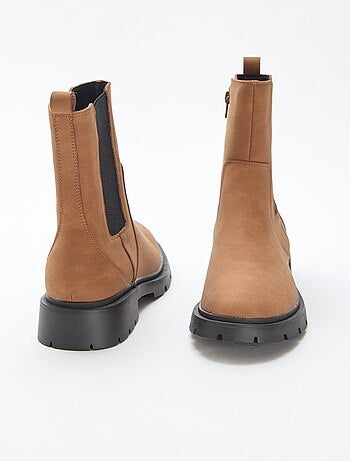 Boots van imitatieleer met elastiek - Chelseamodel