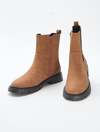 Boots van imitatieleer met elastiek - Chelseamodel