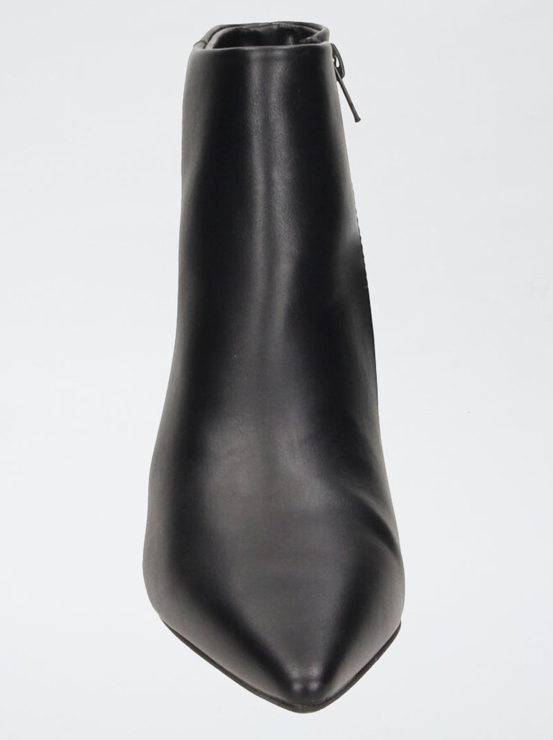 Boots van imitatieleer met hak Zwart - Kiabi