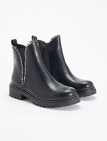 Boots van imitatieleer met strass