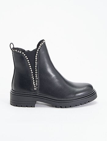 Boots van imitatieleer met strass