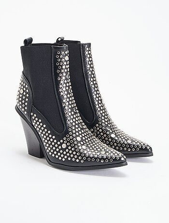 Boots van imitatieleer met studs