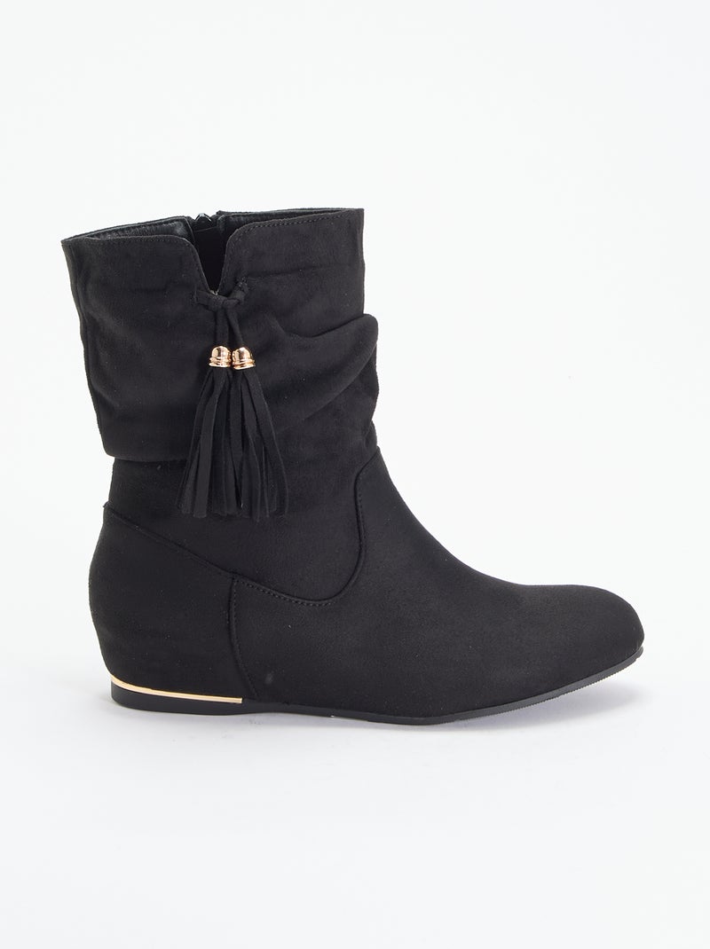 Boots van suèdine Zwart - Kiabi