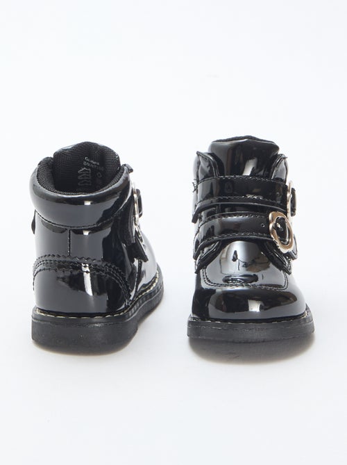 Boots vernies à scratchs - Kiabi