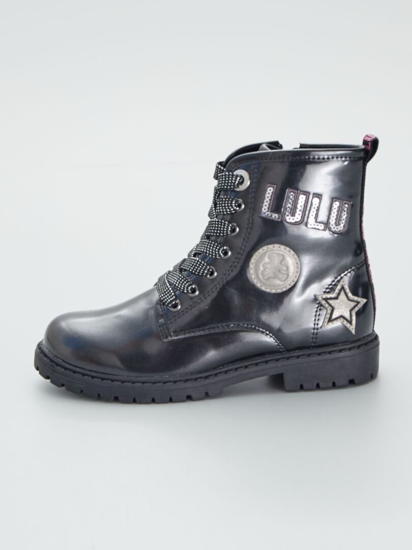 Boots vernies 'Lulu Castagnette' noir - Kiabi
