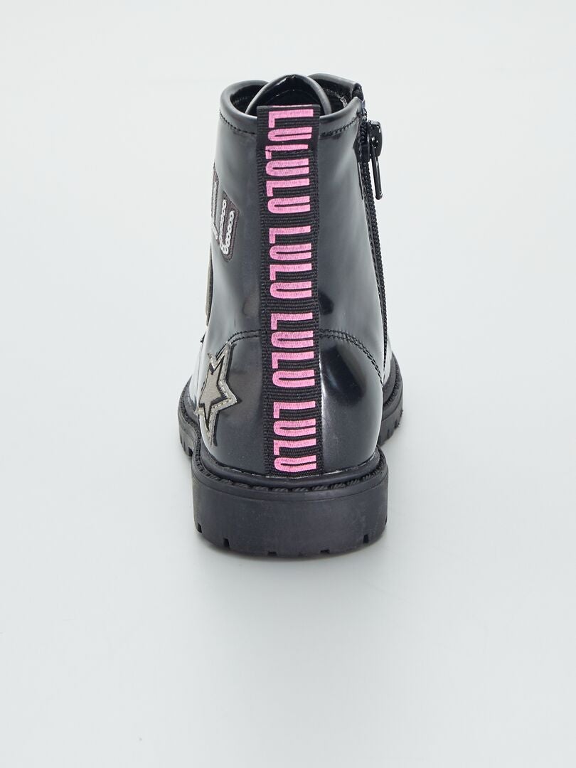 Boots vernies 'Lulu Castagnette' noir - Kiabi