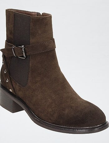 Boots zippées en suédine