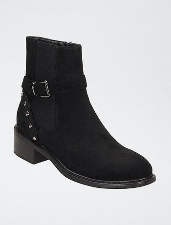 Boots zippées en suédine