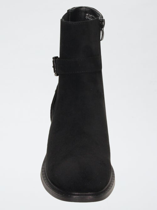 Boots zippées en suédine - Kiabi