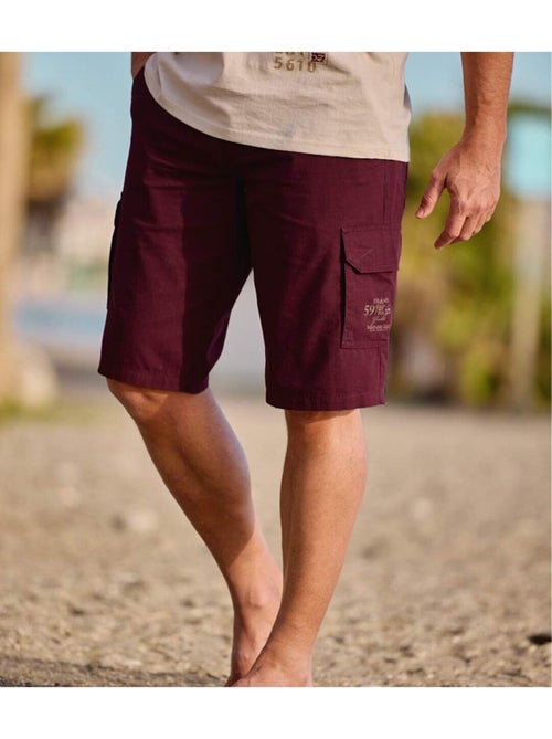 Bordeauxrode cargobermuda van canvas - ATLAS FOR MEN - Kiabi Bordeauxrode cargobermuda van canvas - ATLAS FOR MEN - Kiabi