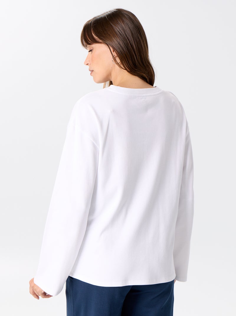 Borstvoeding T-shirt met lange mouwen Wit - Kiabi