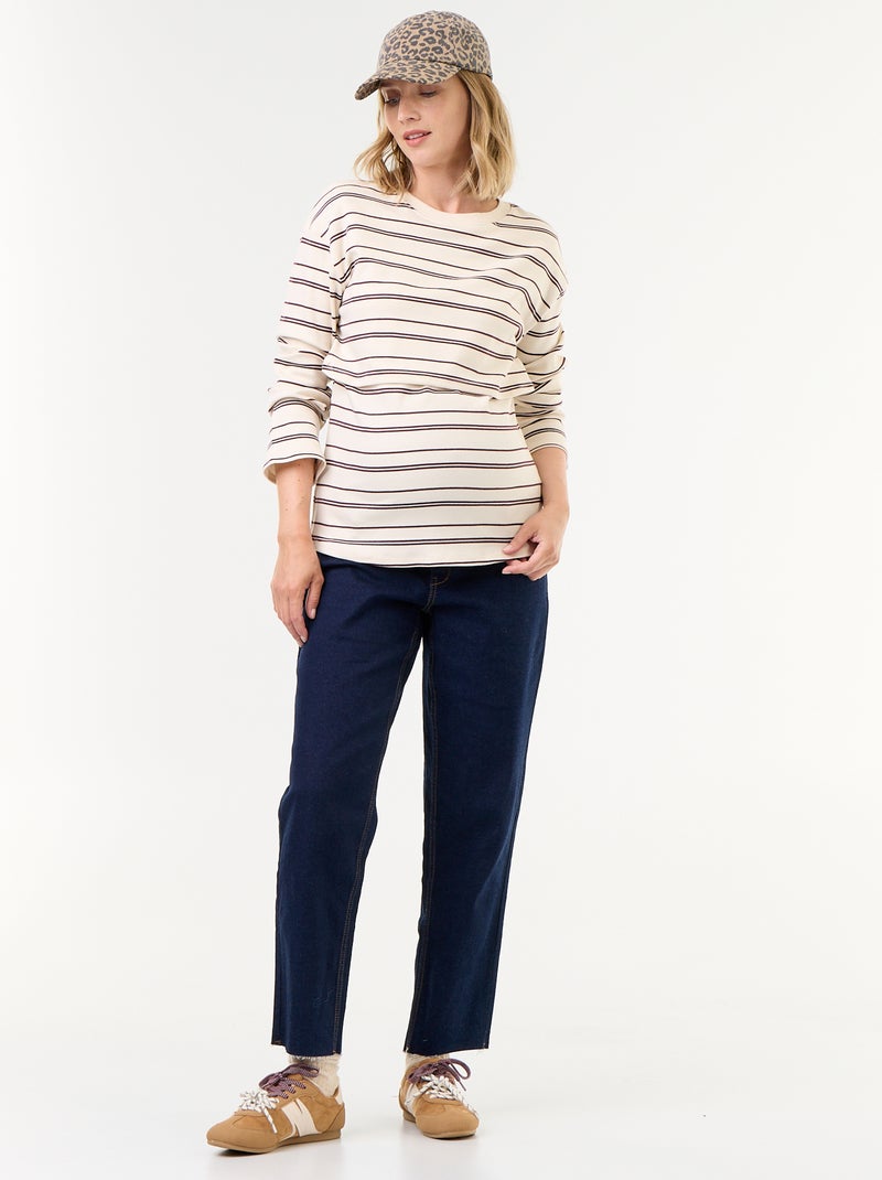 Borstvoeding T-shirt met lange mouwen Wit - Kiabi