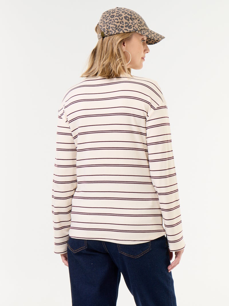 Borstvoeding T-shirt met lange mouwen Wit - Kiabi