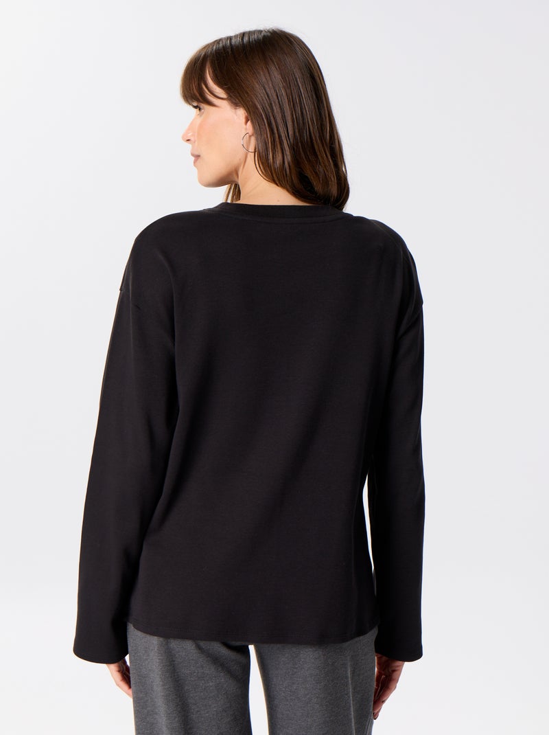Borstvoeding T-shirt met lange mouwen Zwart - Kiabi