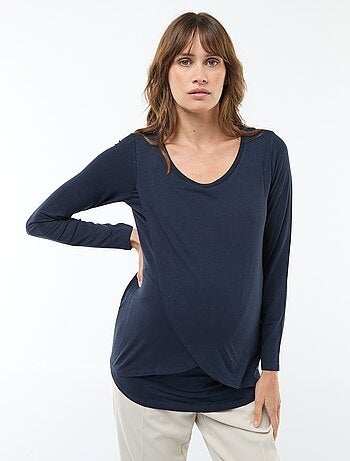 Borstvoedings-T-shirt met gemêleerd effect