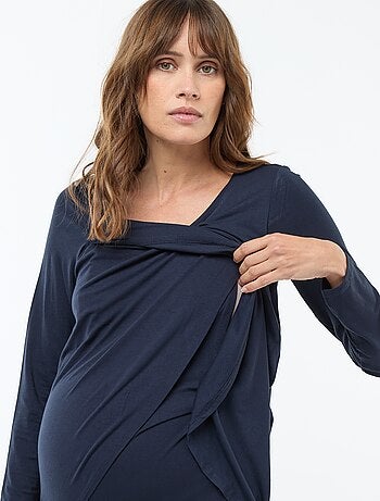 Borstvoedings-T-shirt met gemêleerd effect