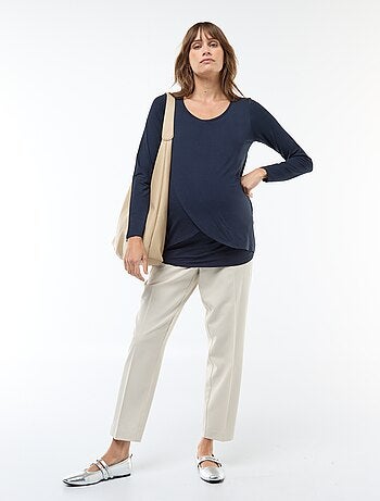 Borstvoedings-T-shirt met gemêleerd effect