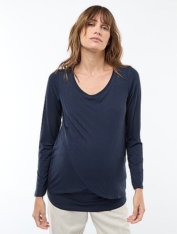 Borstvoedings-T-shirt met gemêleerd effect