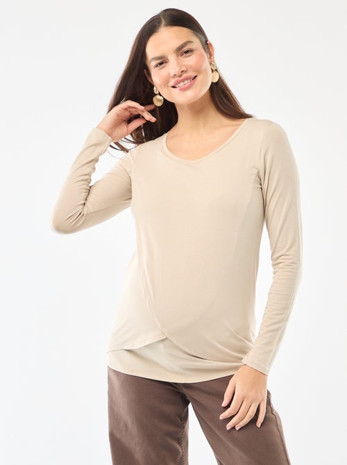 Borstvoedings-T-shirt met gemêleerd effect - Kiabi