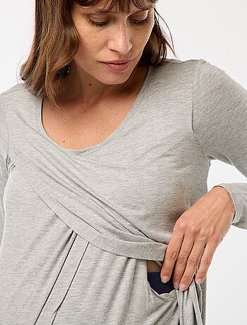 Borstvoedings-T-shirt met gemêleerd effect