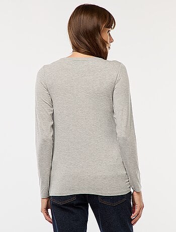 Borstvoedings-T-shirt met gemêleerd effect